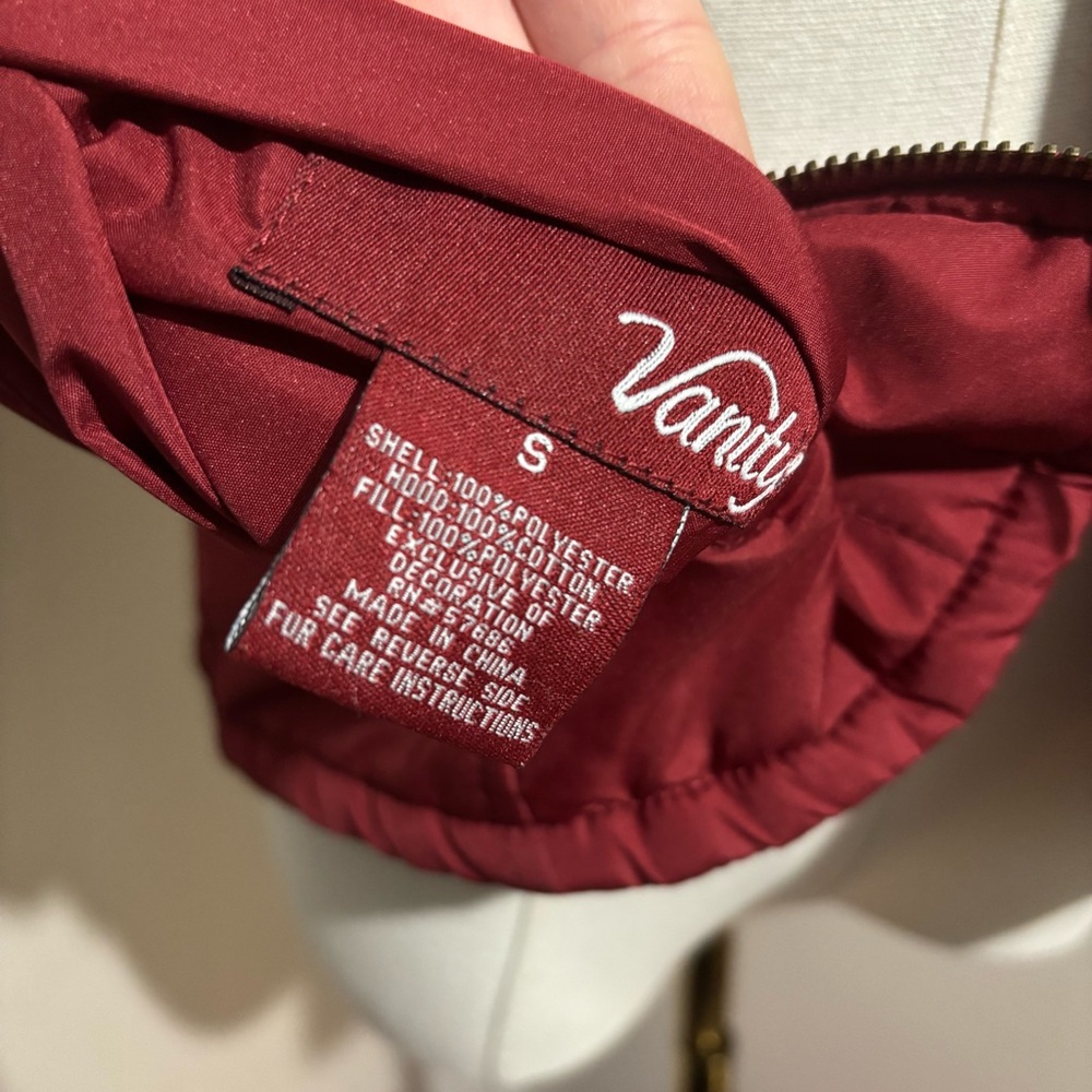 Vintage Y2K Hooded Zip Vest Size Small Reversible Sporty Red Burgundy - Picture 7 of 8